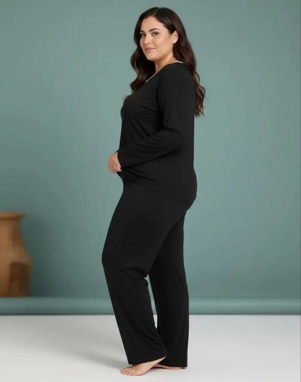 Pijama feminino plus size G1 tecido viscose com suede super confortável  - Foto 2