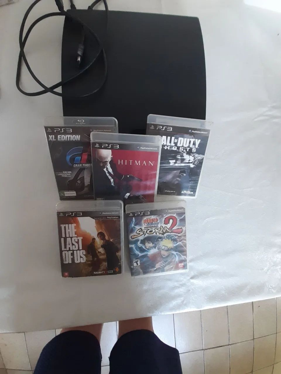 PS3 Slim 160GB + Jogos Digitais + 5 Jogos Físicos Originais - Foto 5