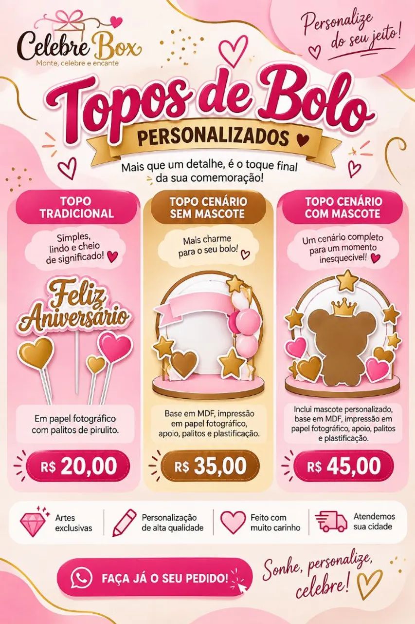 Topo de bolo cenário  - Foto 4