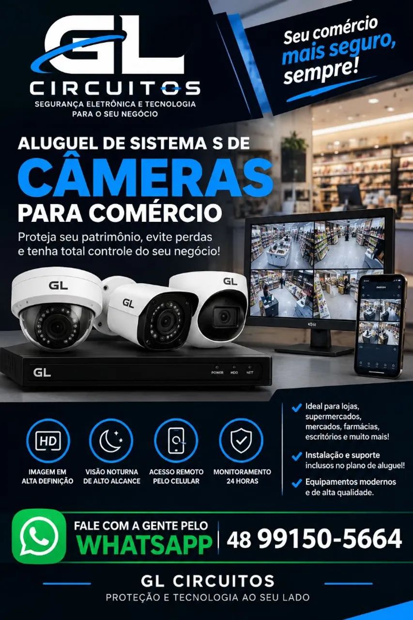 Aluguel de câmeras e alarmes
