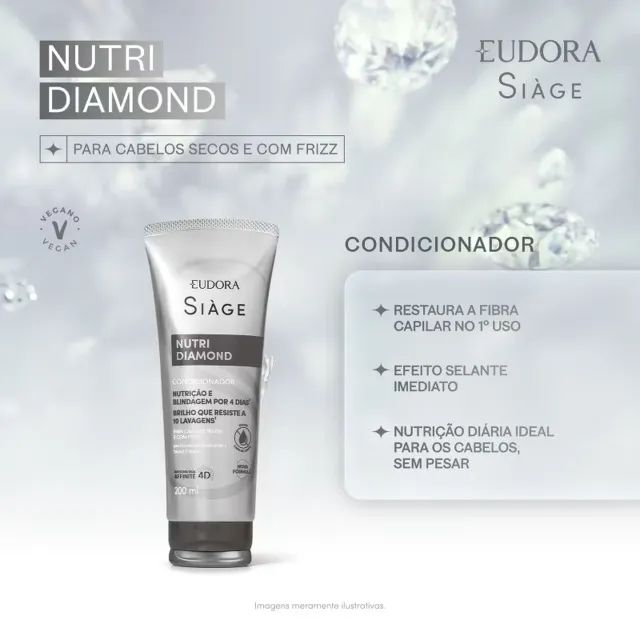 Shampoo + Condicionador - Siáge Nutri Diamond - Eudora - Foto 5