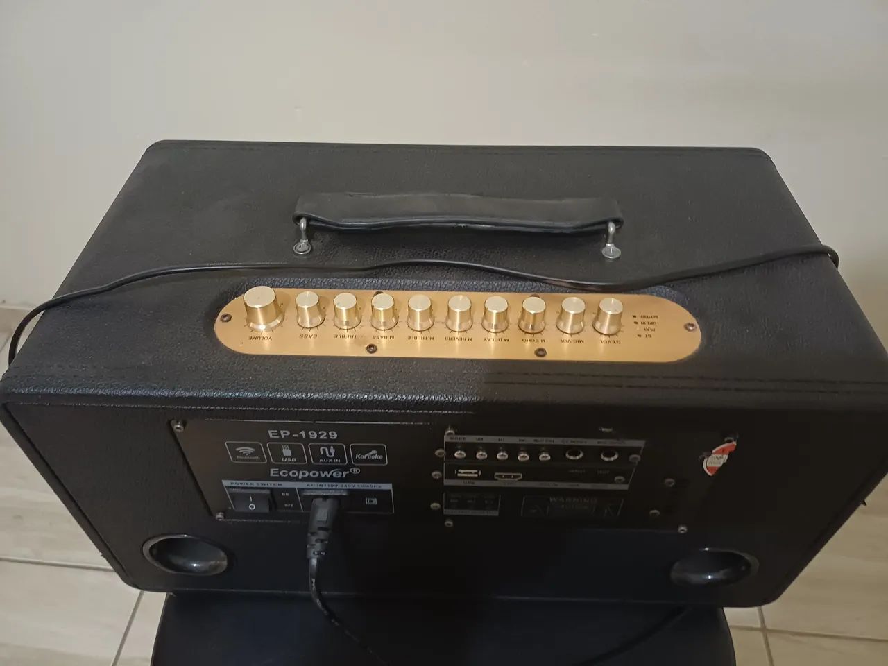 Caixa De Som Ecopower Ep-1929 Bluetooth Preta  - Foto 3