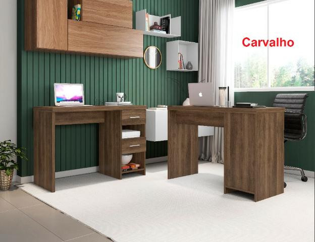 Escrivaninha mesa Desktop 02 gavetas promoção ! Frete + montagem Grátis - Foto 5