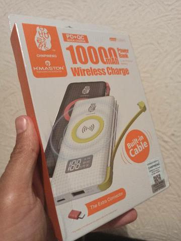 portátil wireless charge 10000mah novo com garantia