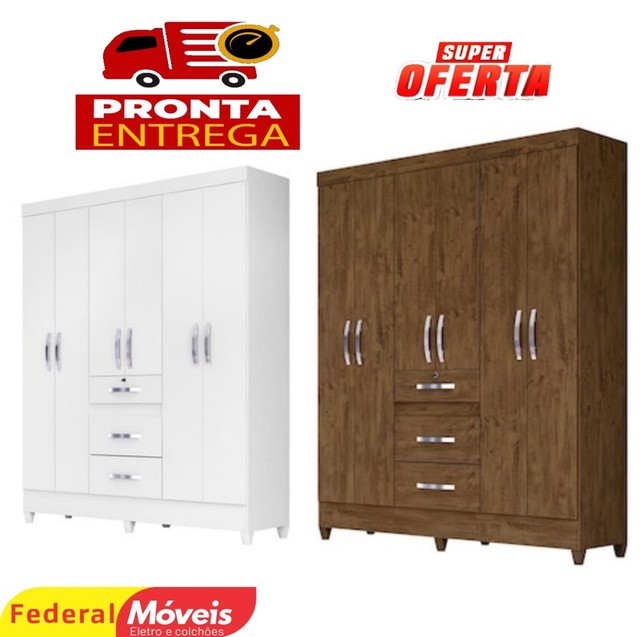 Guarda roupa casal 6 portas itaiba sem pés - novo entregamos 