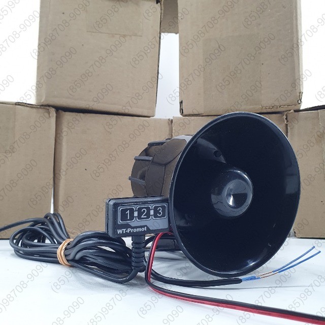 Sirene Guarda Vigia Moto Policia Eletrônica Alta 120db 12v - Foto 3