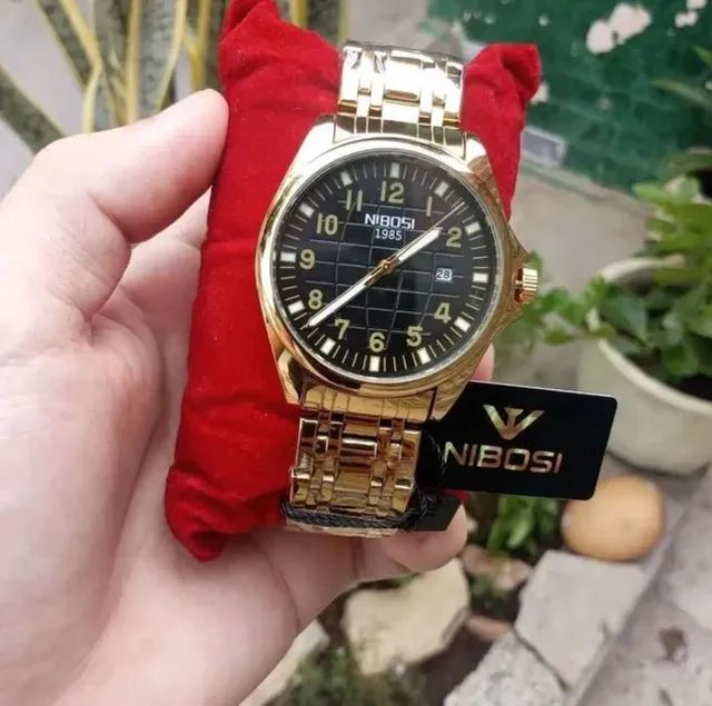 Relógio masculino Nibosi, aprova dágua.