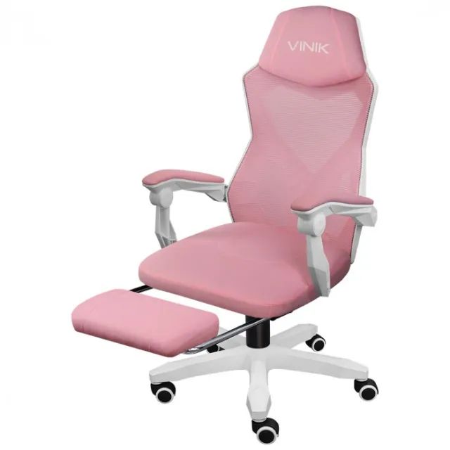 Cadeira Gamer Vinik Rocket Pink/White - WZetta - Foto 5