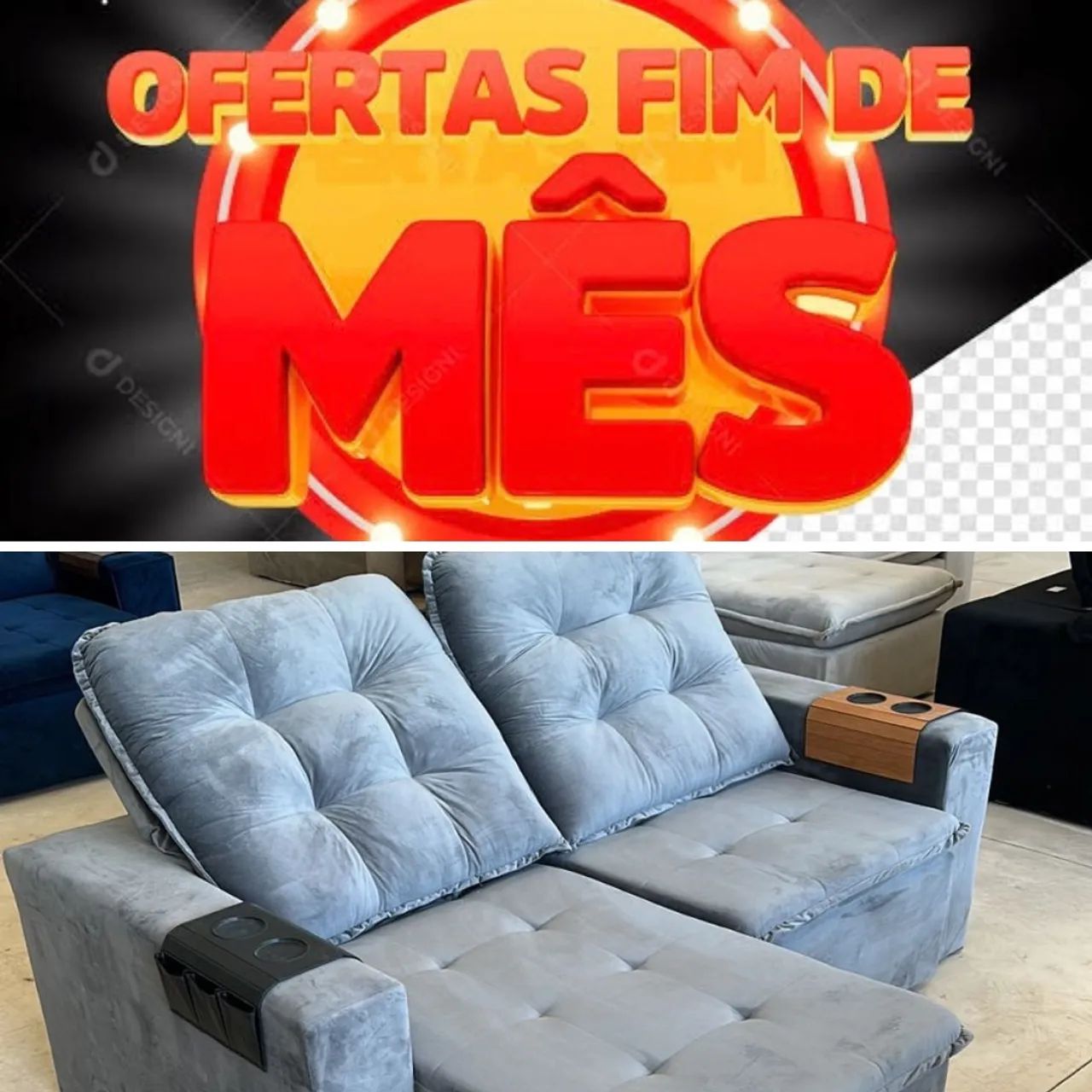 Oferta fim de mês, sofá retrátil 