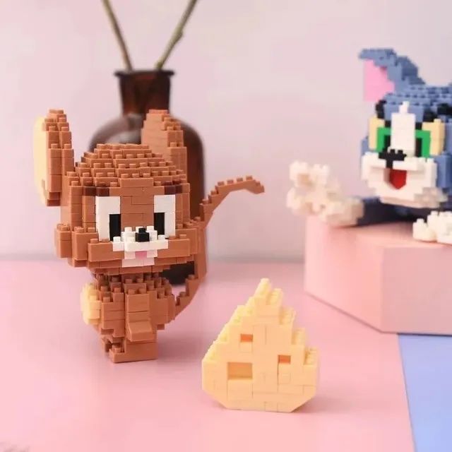 Tom e Jerry miniatura de coleção dois em um tipo lego blocos de montar - Foto 5