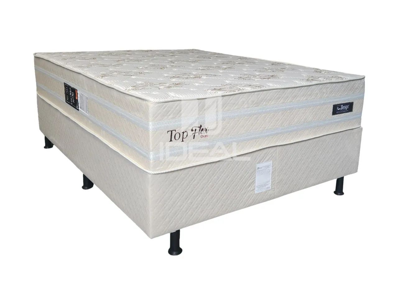 Cama Box Casal 1.38 Top Flex Ouro .