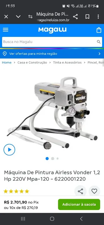 Maquina de pintura profissional airless vonder