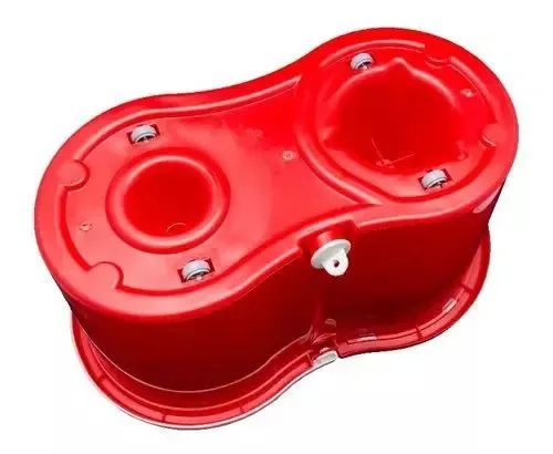 Balde Com Esfregao Mop 16l Aço Inox Ck01 23cmx25cmx44cmhao -vermelho