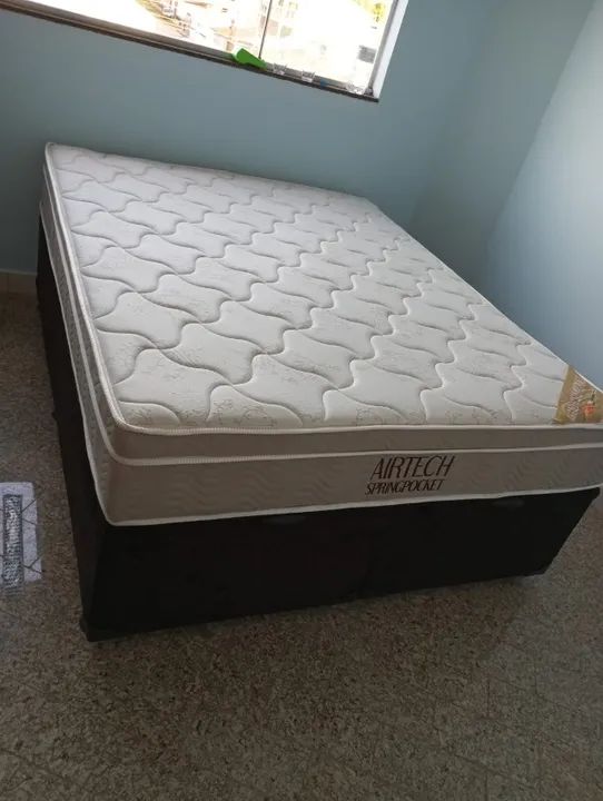 cama box casal ortobom com bau  Molas ensacadas Individualmente 