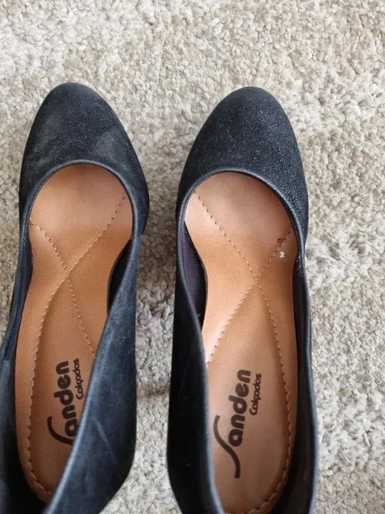 peep toe novo, couro, 34, sanden - Foto 4