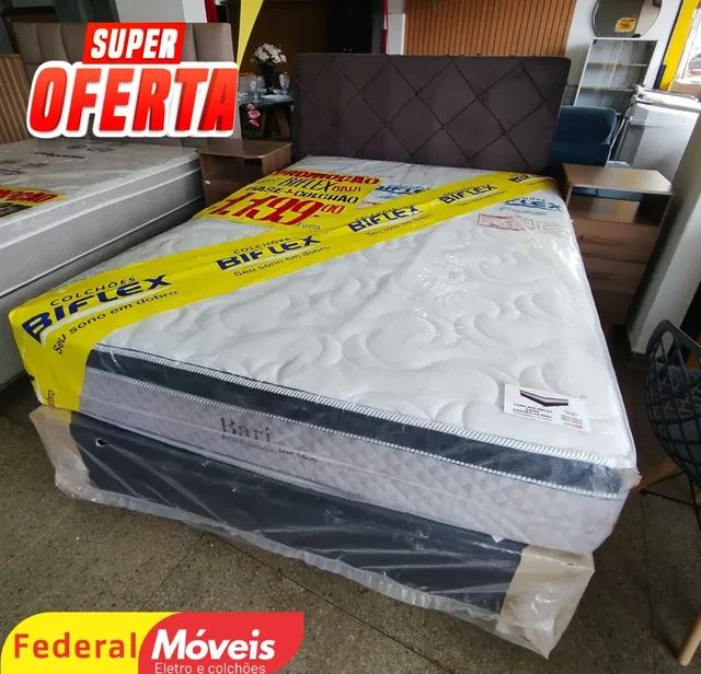 CAMA BOX DE CASA PADRAO BASE + COLCHAO MOLAS ENSSACADAS SUPER OFERTA TEMOS CREDIARIO 