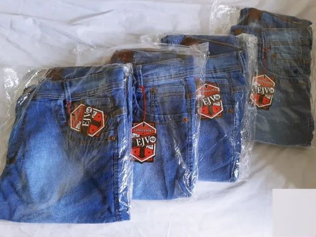 Calça Jeans Estilosa Masculina Azul Trabalho Simples - Foto 2