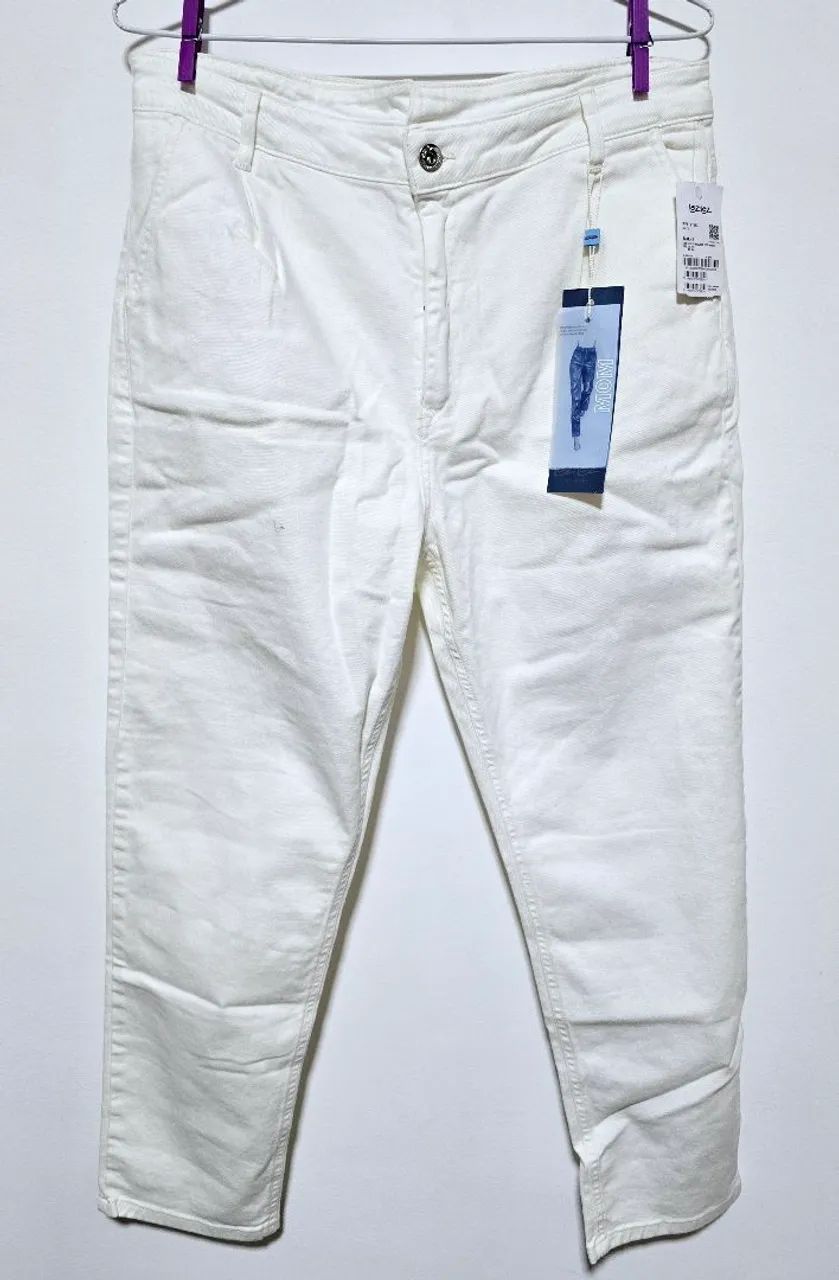 Calça Mom Jeans branca 46, Lez a Lez - NOVA