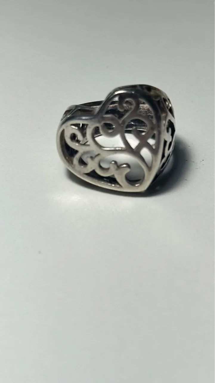 Anel de prata Coração Vazado.  - Foto 4