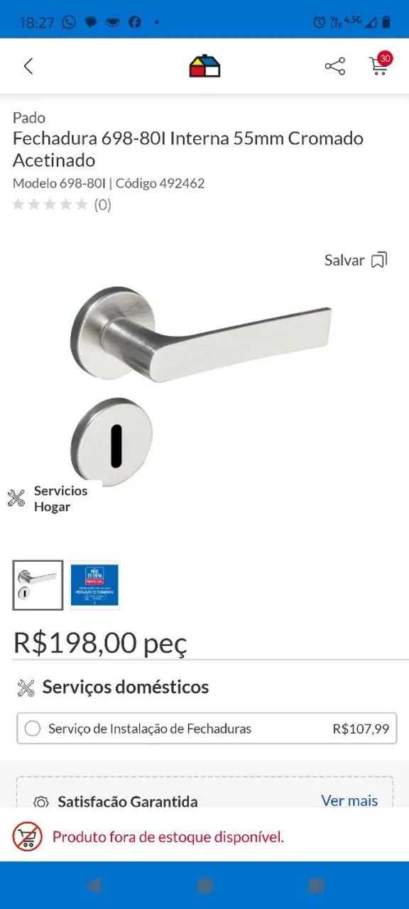 Fechadura para quarto Pado nova  - Foto 3