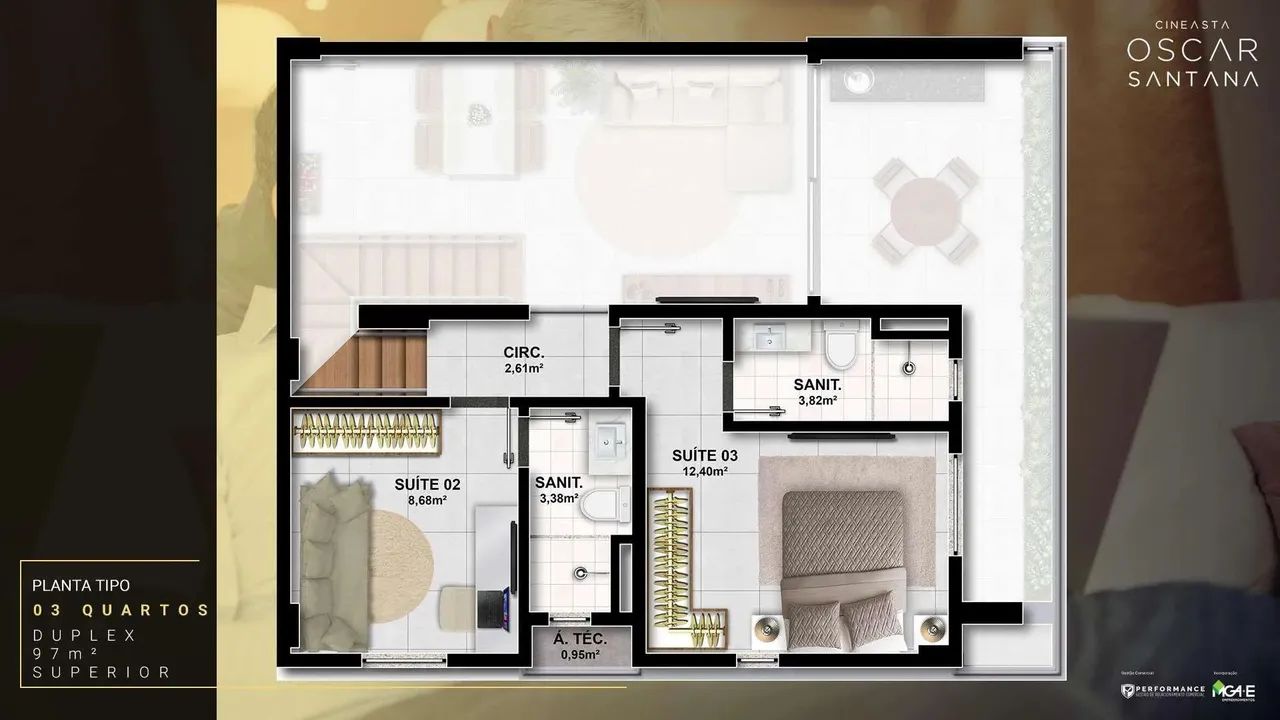 Cineasta Oscar Santana, 1 E 2 Quartos, Muito Bem Distribuído Entre 46M² E 66M² E 1 Vaga Na - Foto 5