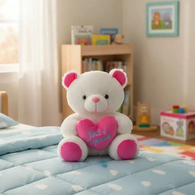 Urso de pelúcia grande com coração