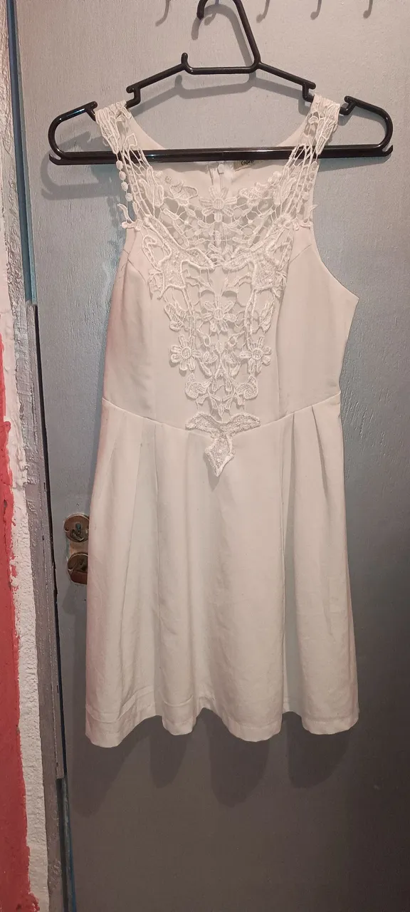 vestido branco romântico copine - tamanho m