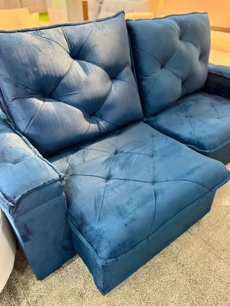 Sofá Azul retrátil  e reclinável  - Foto 4