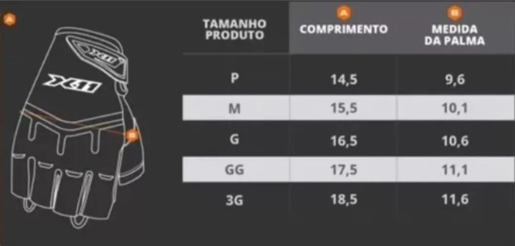 Luvas de Moto X11 Fit X 1/2 Dedo - Tamanho M - Foto 4