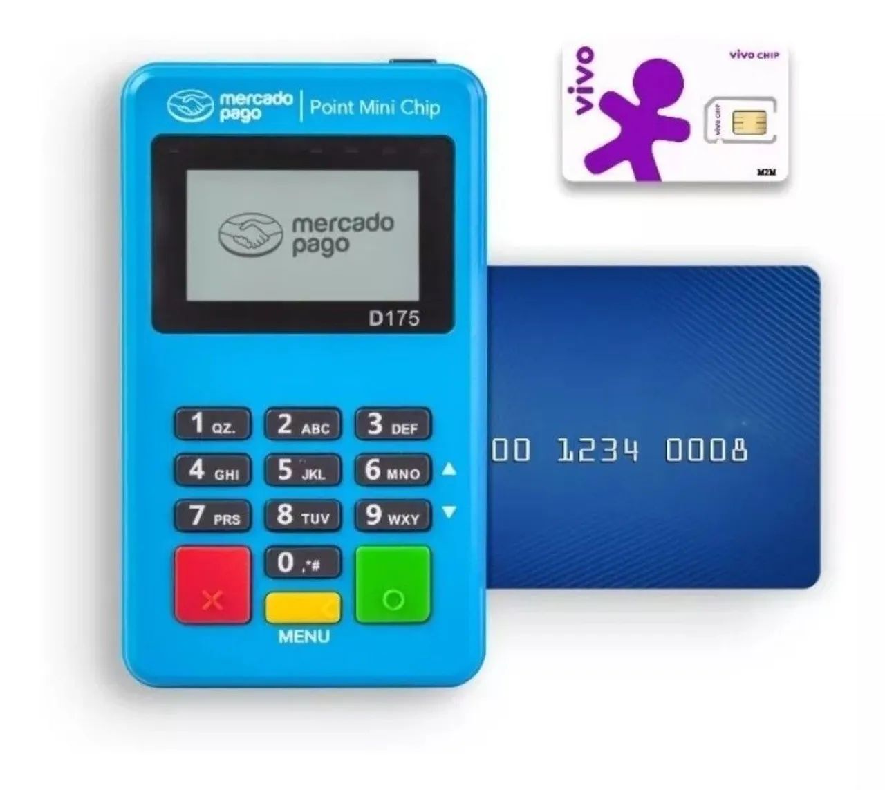 Maquininha Cartão Débito Crédito Point Mini Chip (Vivo) NFC Mercado Pago NOVA Cx Lacrada