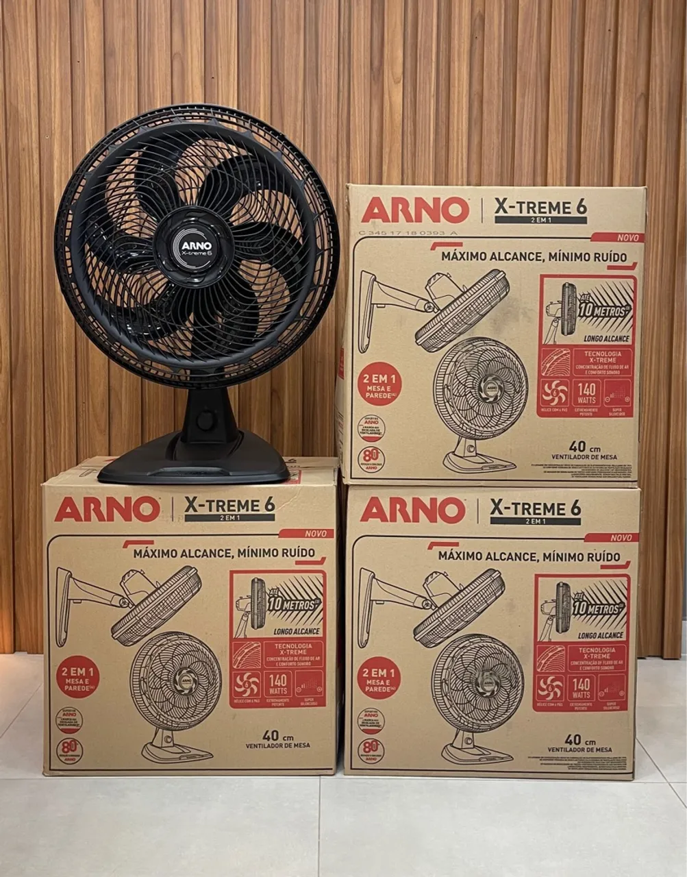 Ventilador Arno X-Treme 6 - 2 em 1 - Mesa e Parede - 10 Metros de Alcance