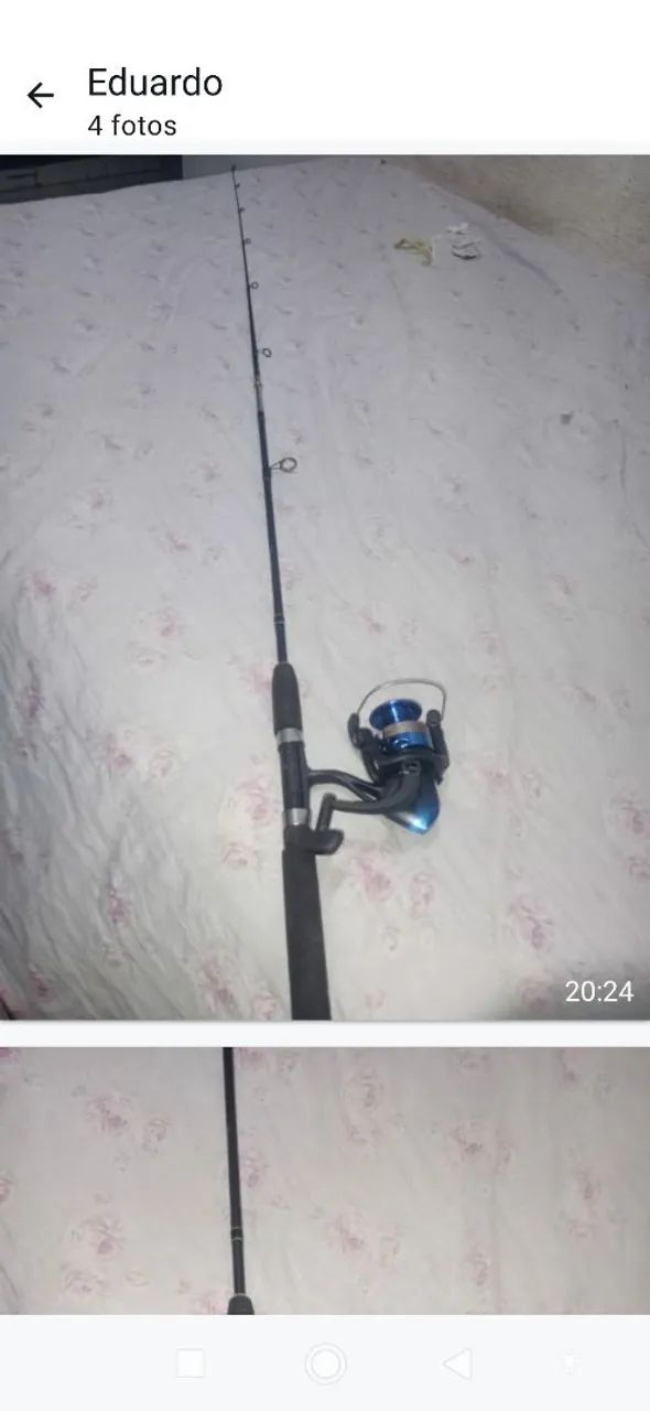 Vara com molinete+faca camping  - Foto 3