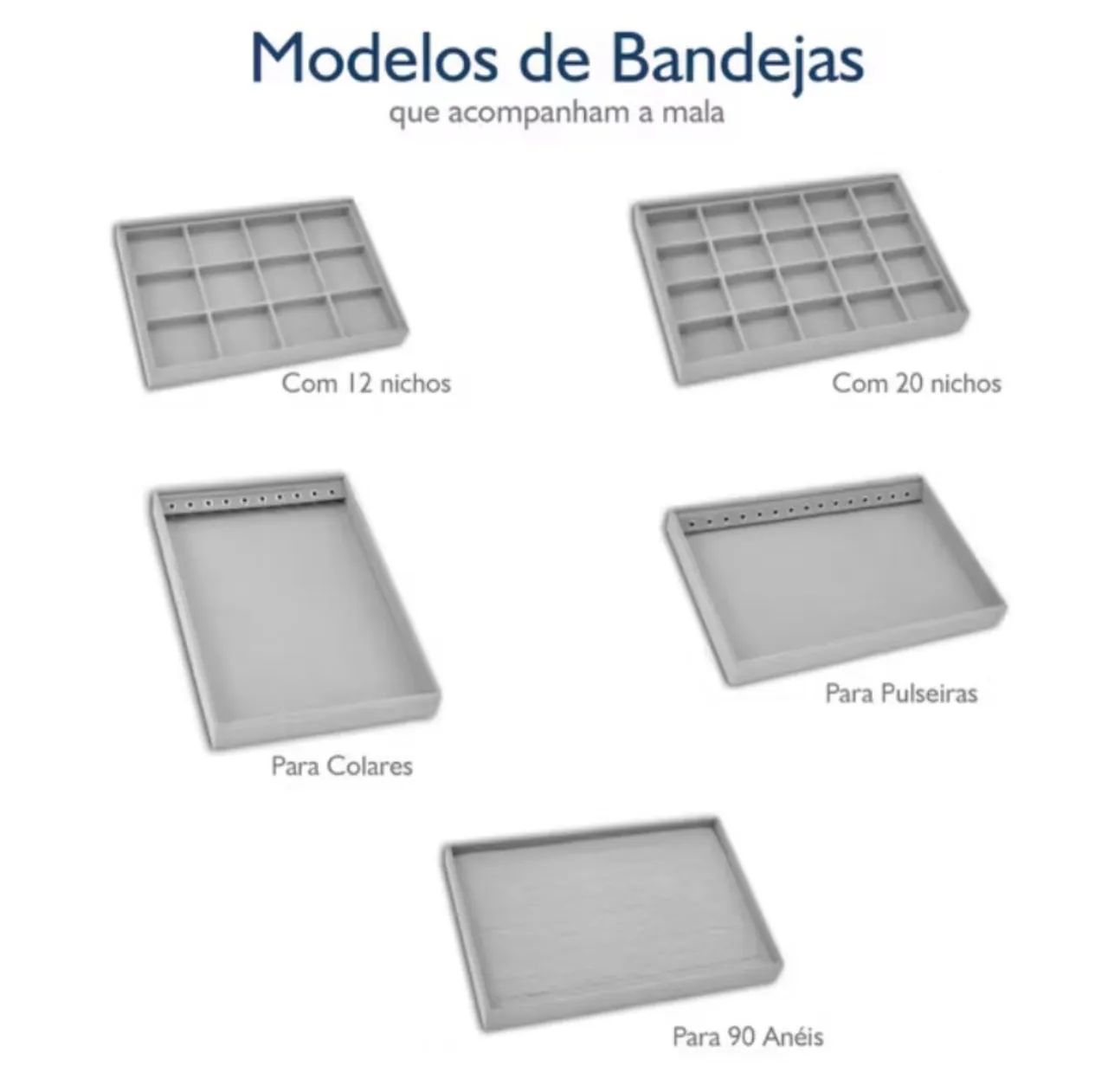 Mala com 5 bandejas para jóias - Foto 3