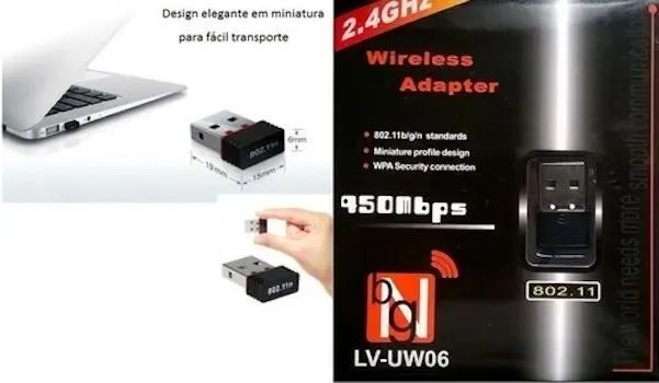 Mini Adaptador Wireless Wi-fi 2.4 Ghz - Foto 2