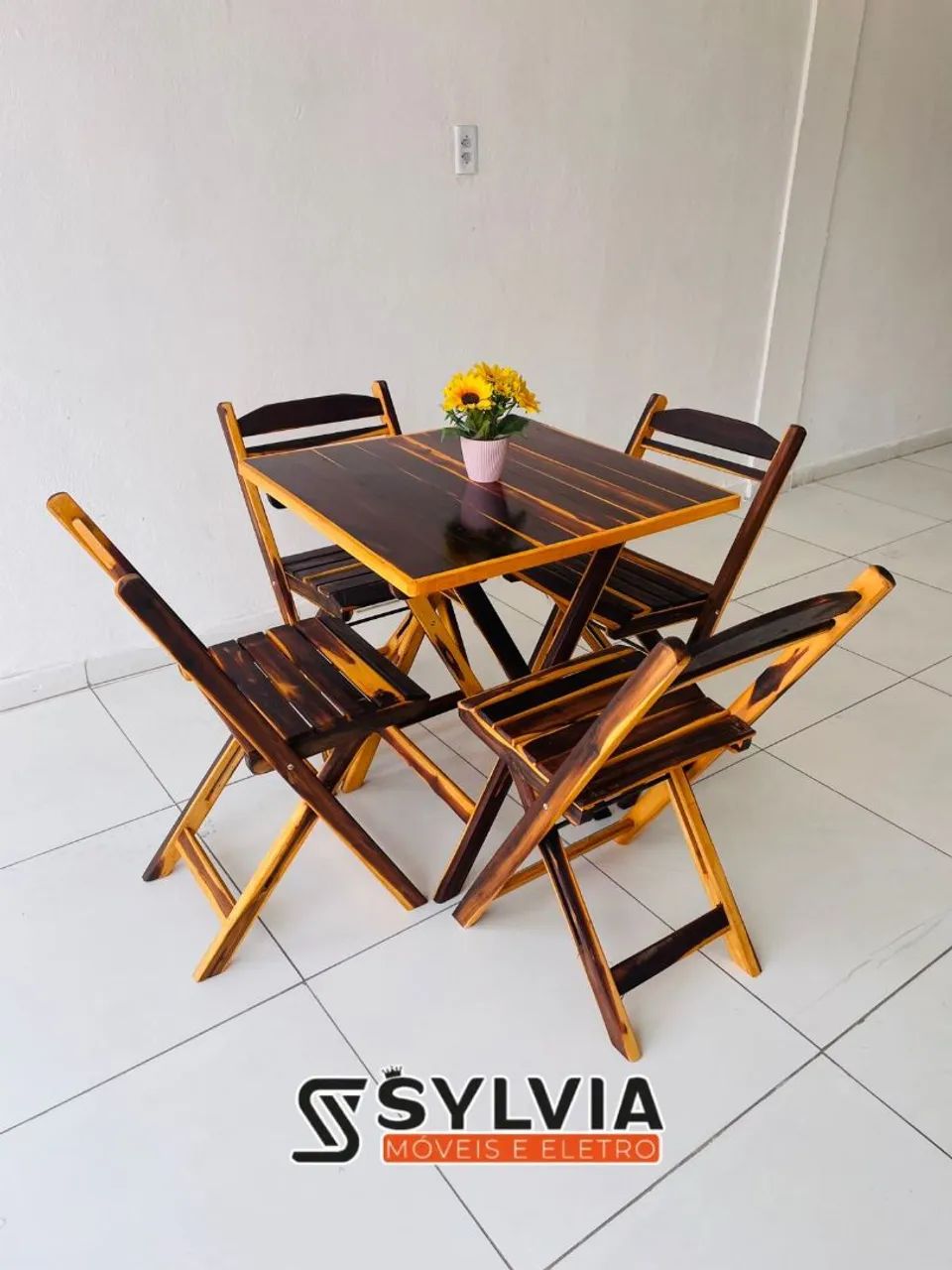 CONJUNTO DOBRÁVEL 70X70 ENVERNIZADA 