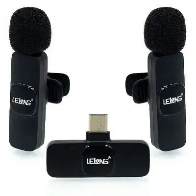 Microfone de Lapela S/ Fio Duplo Tipo-c Lelong Le-935 *ENTREGA GRÁTIS* - Foto 3