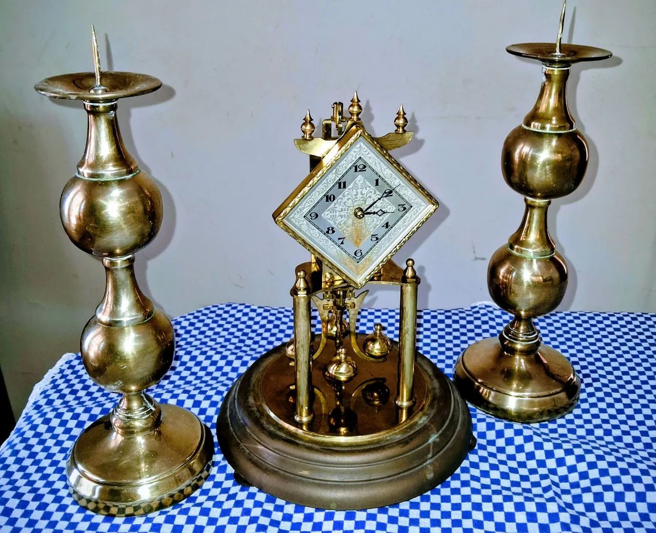 Conjunto lareira relógio 400 dias mais castiçais 65675280523522124