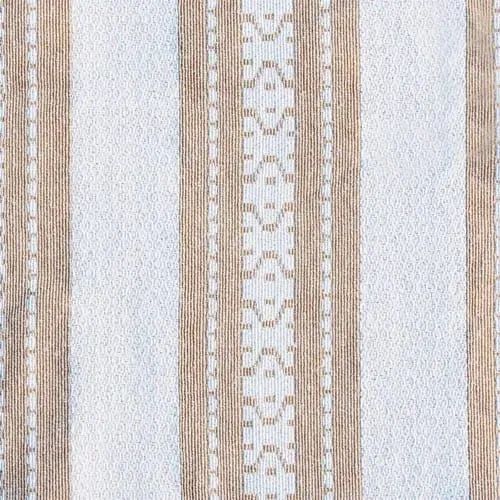 Tapete de Sala - Trilho  emborrachado 1,32 X 1,50m Listrado Bege e Branco