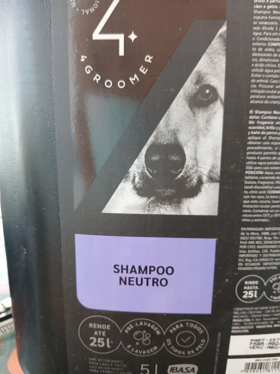 SHAMPOO NEUTRO IBASA PARA LINHA PET 5 LITROS 