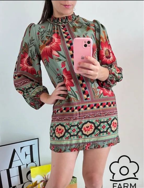 Vestido floral estampado farm P