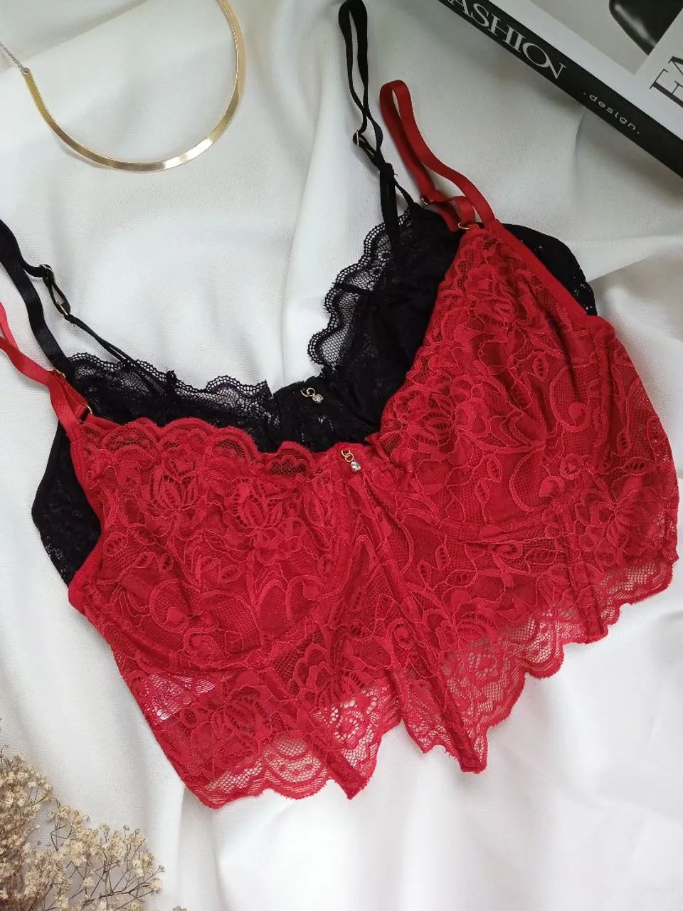 Corset Gio Renda com Detalhe em Jóia - Sexy, Confortável e Estiloso - R$69,90<br> - Foto 5