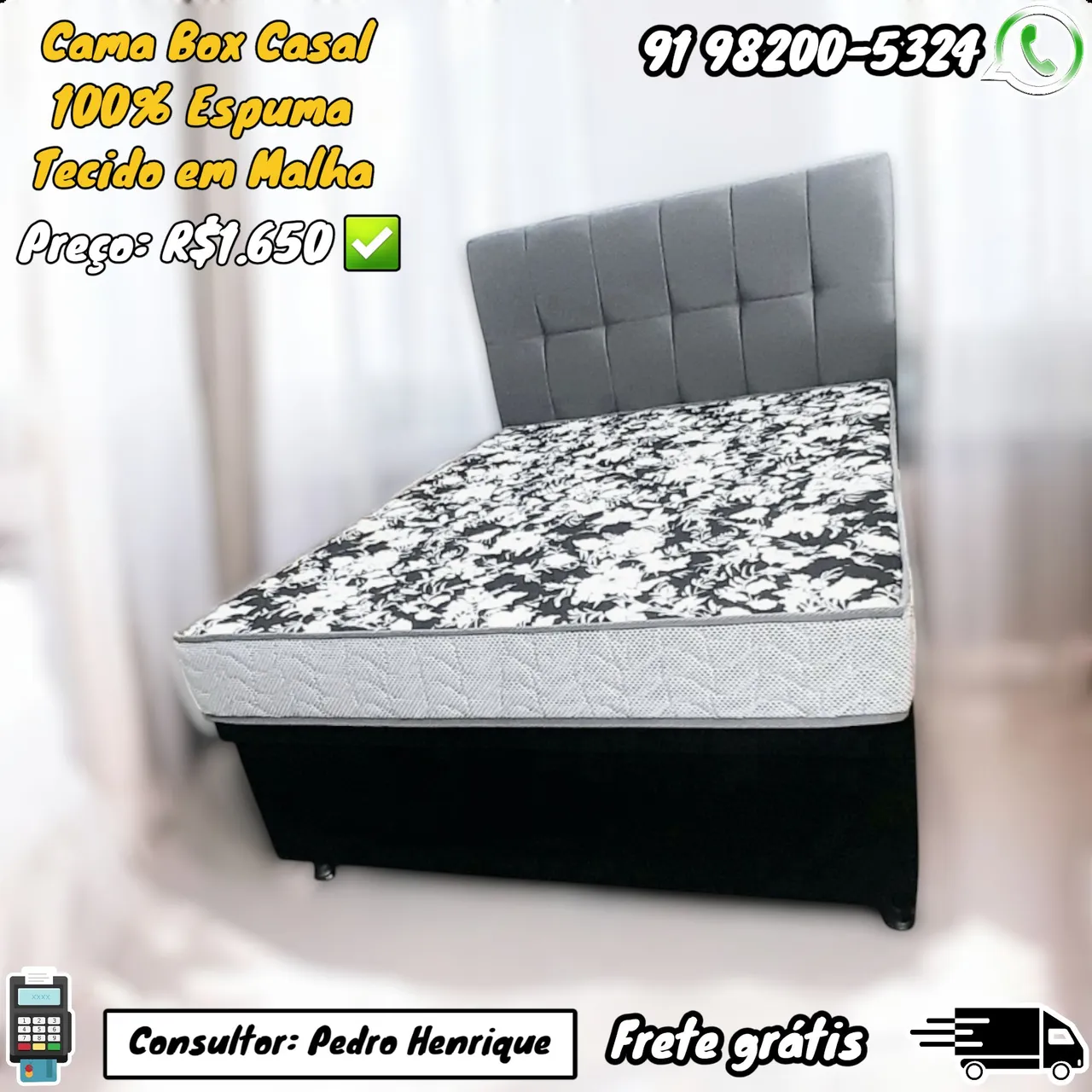 Cama Box Casal 100% Espuma - Frete Grátis!
