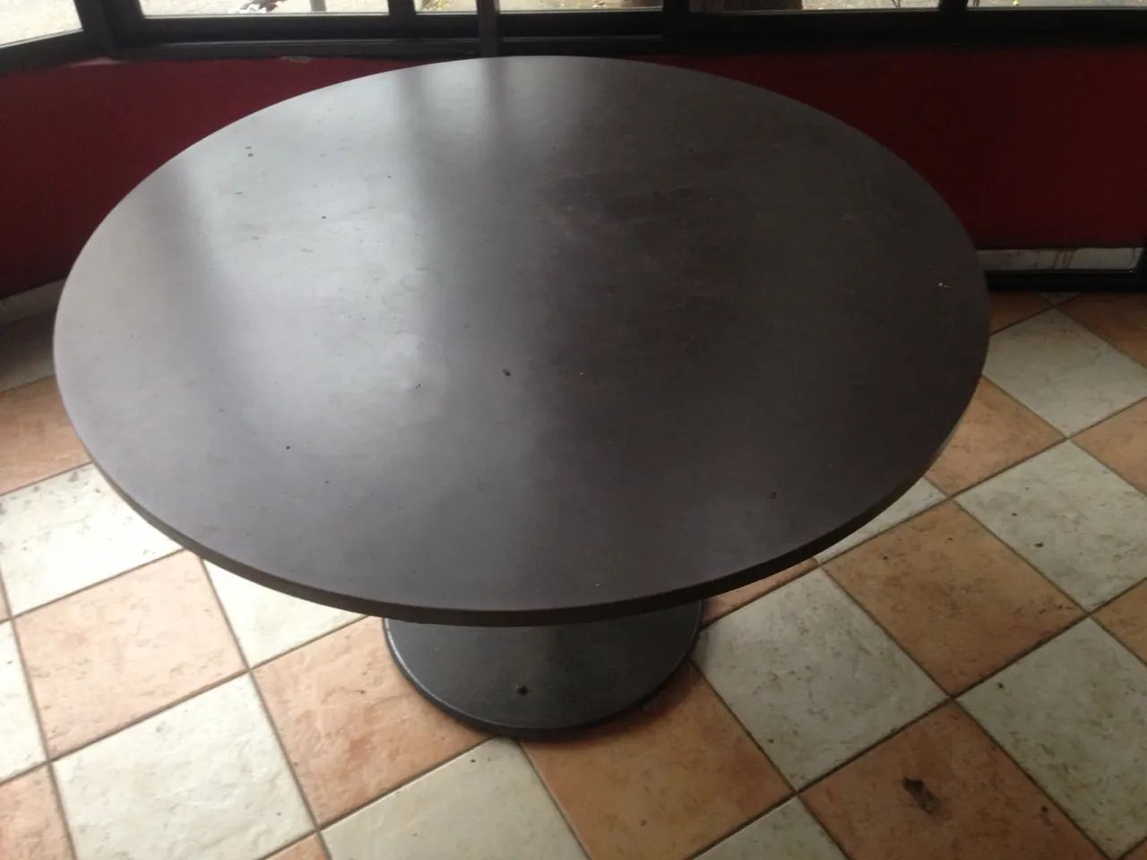 Mesa madeira base ferro fundido 