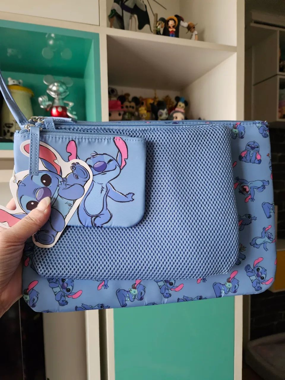 Conjunto de 3 bolsinhas/necessaire do Stitch