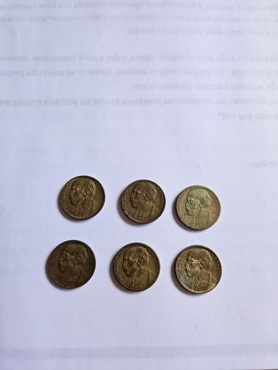 6 moedas antigas Rui Barbosa 