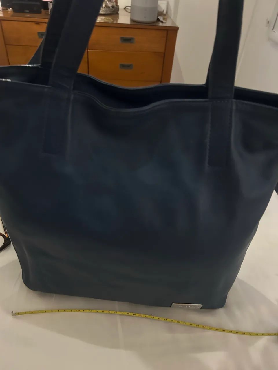 Bolsa couro legítimo azul 