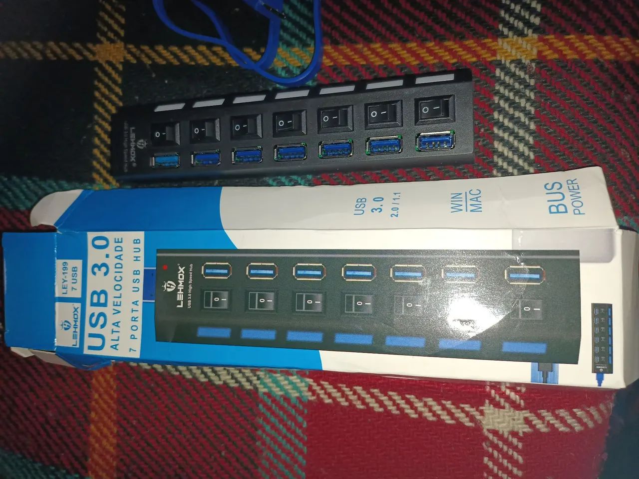 Hub USB 3.0 7 Portas Alta Velocidade novo - Foto 3