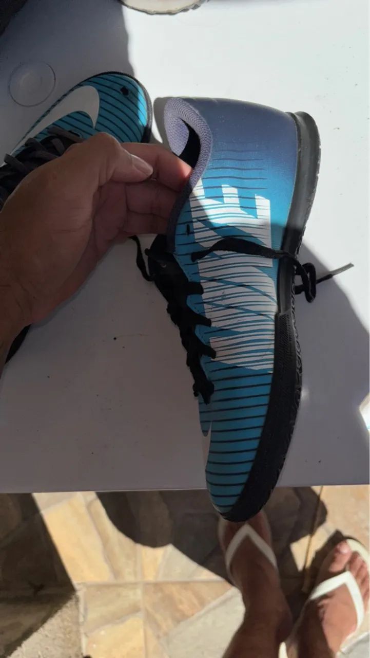Chuteira Nike Mercurial Azul - Foto 2