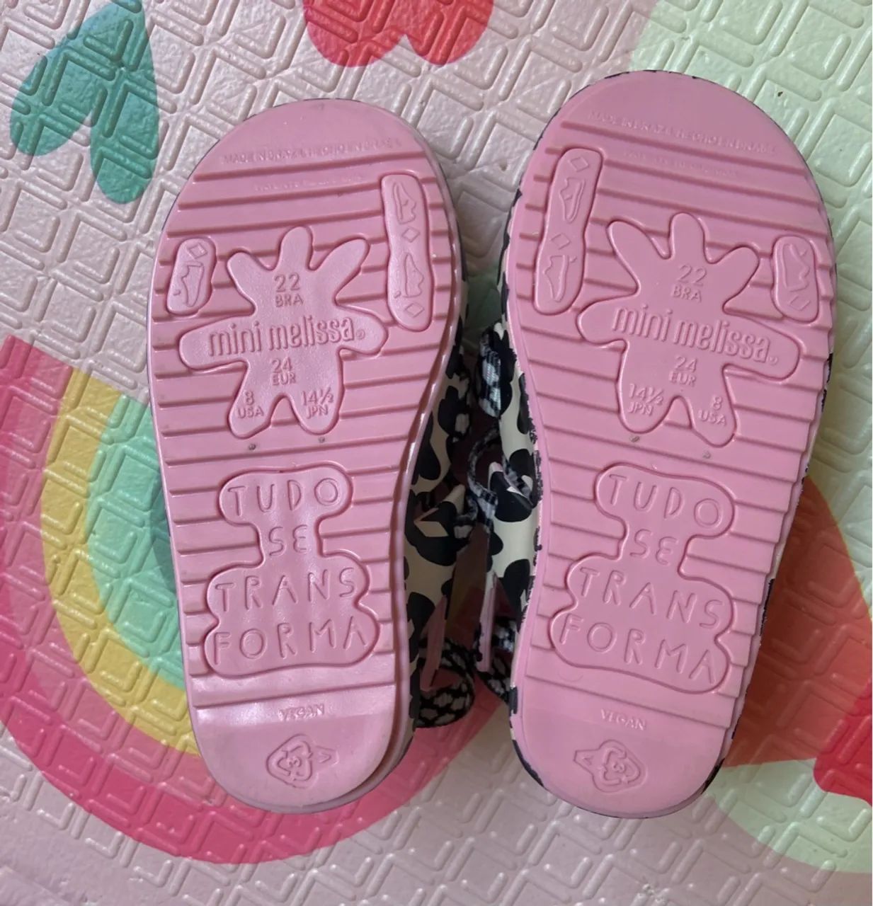 Melissa x Fábula ajustável velcro florida preta branca como nova 1 uso tamanho 22 - Foto 3