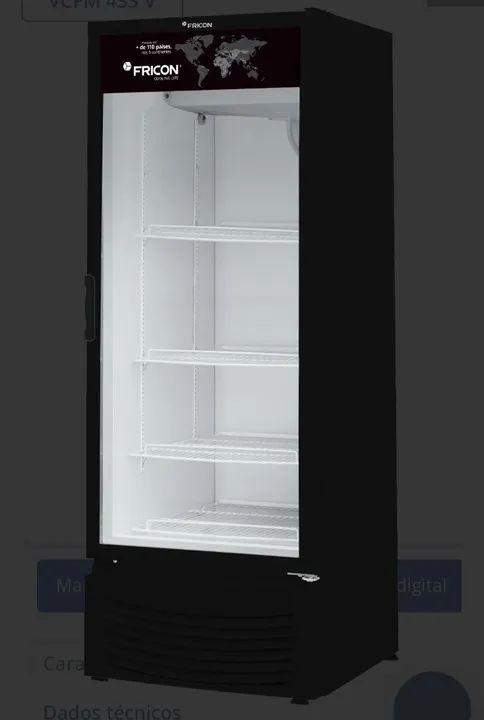 Refrigerador vertical porta de vidro - cor preto - marca fricon - 2 anos de garantia - Foto 2